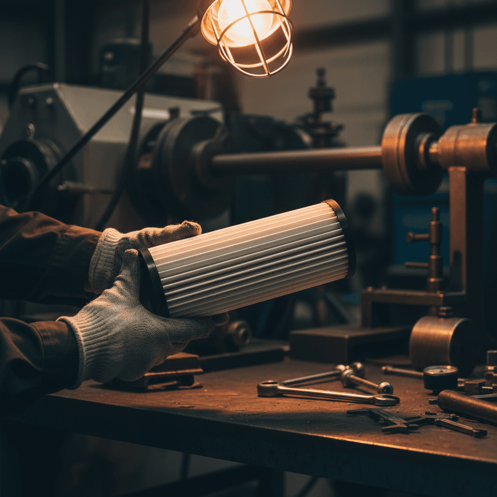 Water filtration system cartridge inspection detail